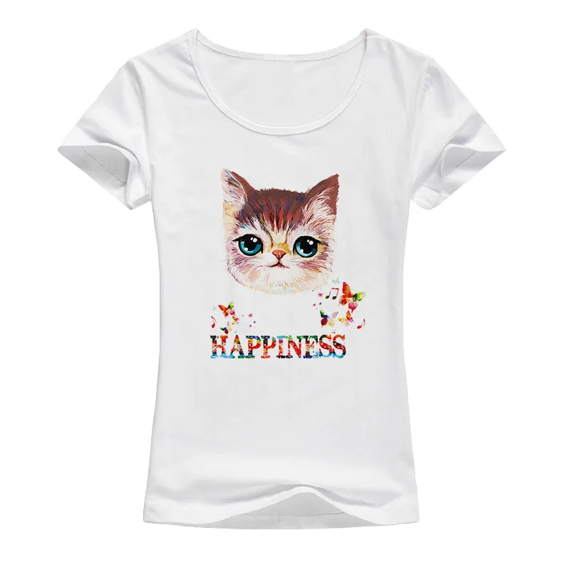 Summer kawaii Cat Printing Women T Shirt 3D T-Shirt Female Short Sleeve harajuku Fashion Cute Tops Brand Cool Tees A58 | Женская одежда