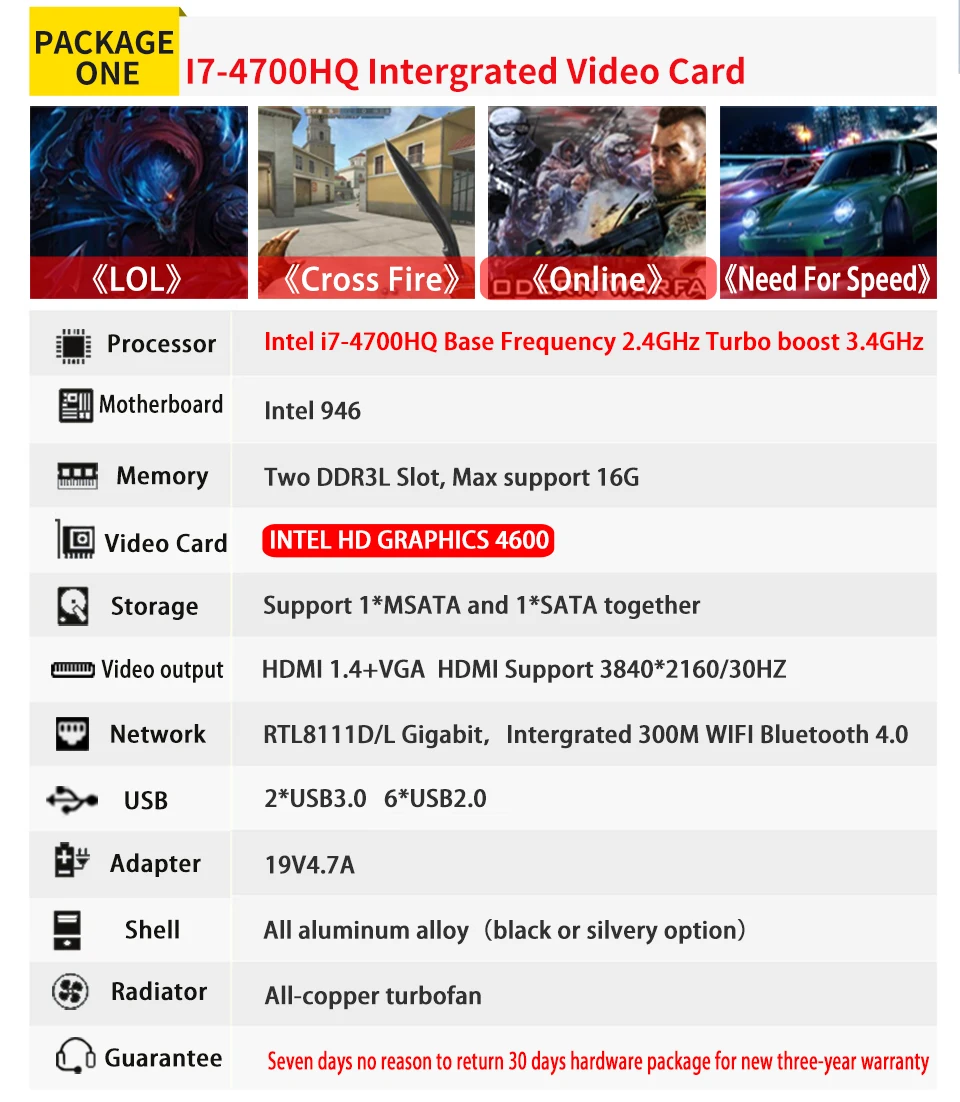 MSECORE i7 4700HQ GTX1050TI 4G выделенная карта игровой мини-ПК Windows 10 Настольный компьютер barebone игровой неттоп HTPC WiFi bluetooth
