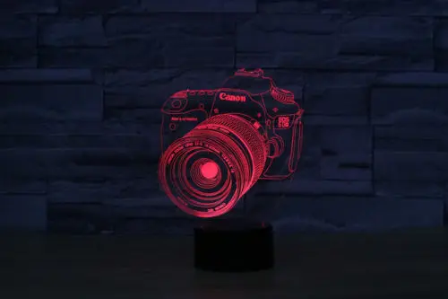Touch свет 3D Цифровые зеркальные Камера ночник 7 цветов изменить светодиодные