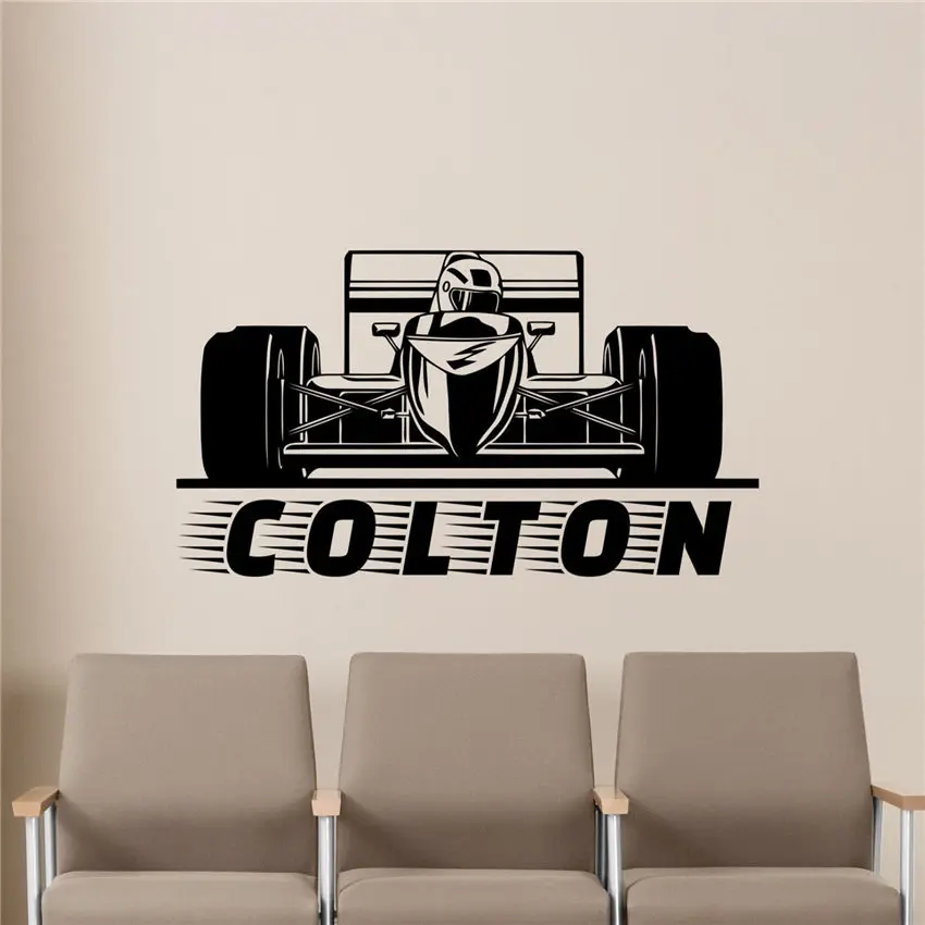 

Personalized Name Racing Wall Decal Formula Vinyl Sticker Poster Decor Art Home Decor Modern Design living Wall Sticker D549