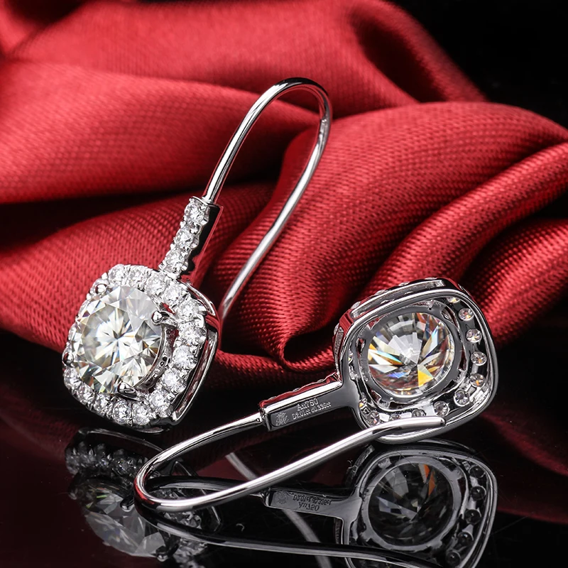Мода Настоящее 18 К твердое белое золото 2.0CT круглый разрезанный Муассанит Алмаз