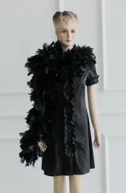 Белый красный Куриный перо полосы боа из пера индейки для одежды аксессуары