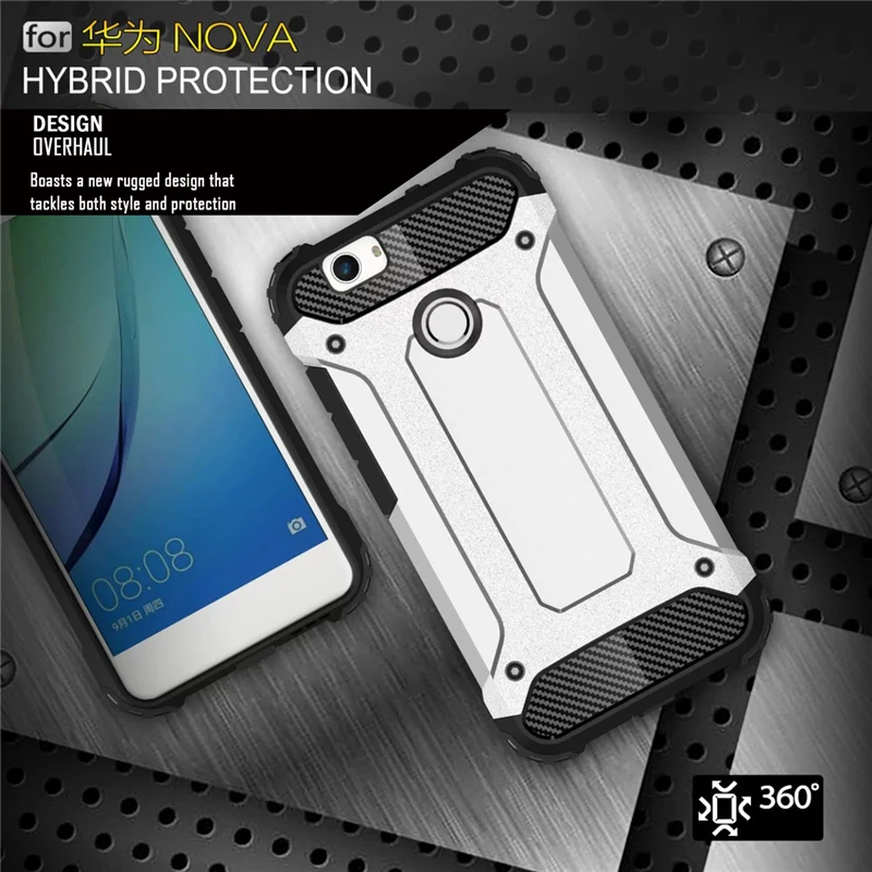 Кинг-конг Броня Задняя Крышка для huawei нова случаи тпу &amp pc Жесткий Гибридный