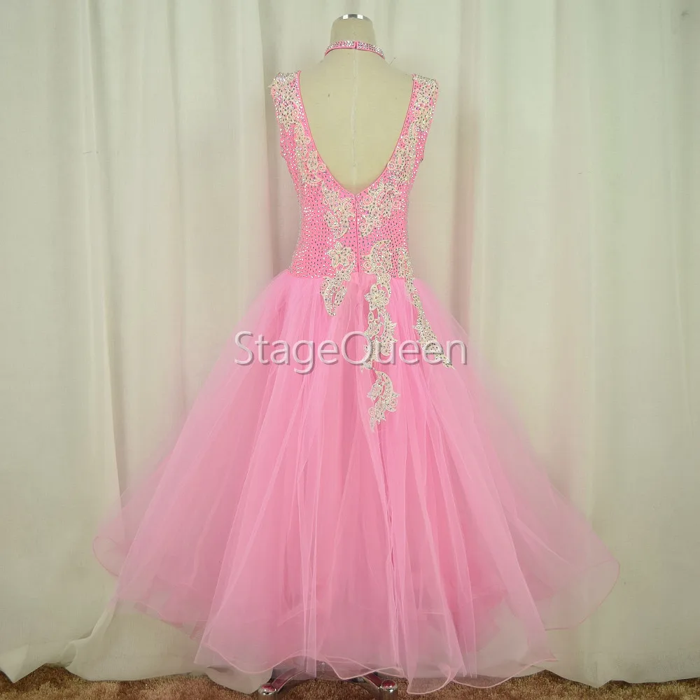 Standard Ballroom Dress Women New Of 2019 Custom High-necked Sleeveness Rhinestones Waltz Dance Competition Dresses | Тематическая