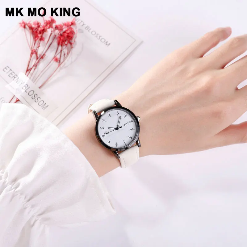 Женские повседневные часы Montre Femme водонепроницаемые Модные черные и белые