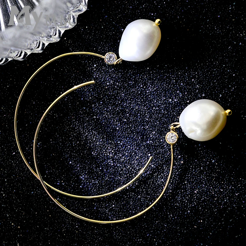 2020 модные трендовые большие серьги с искусственным жемчугом круглые