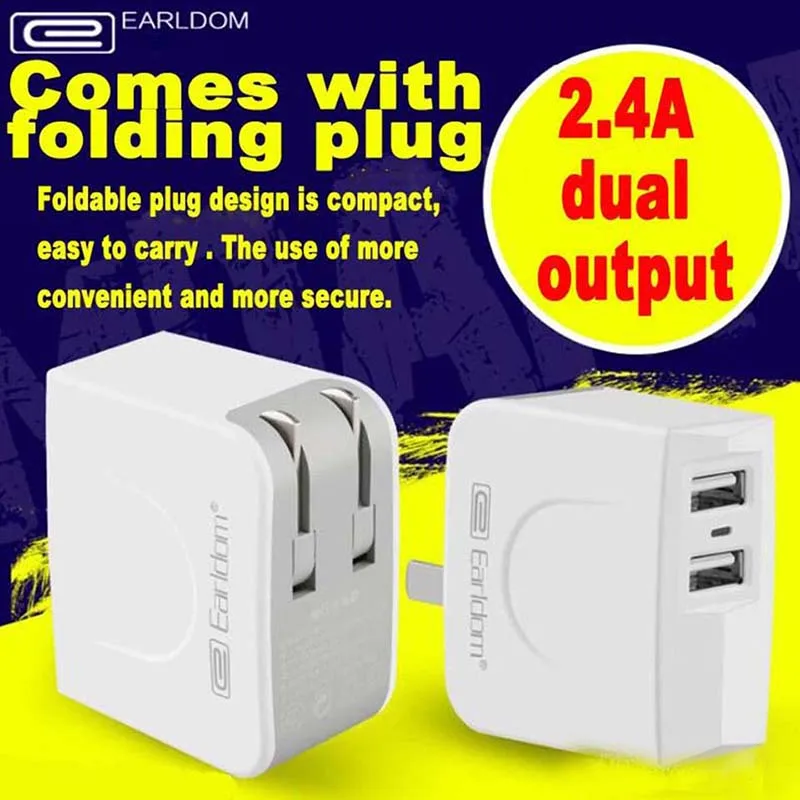 Портативный USB Батарея Зарядное устройство Универсальный Быстрый Dual США стены 2.4a