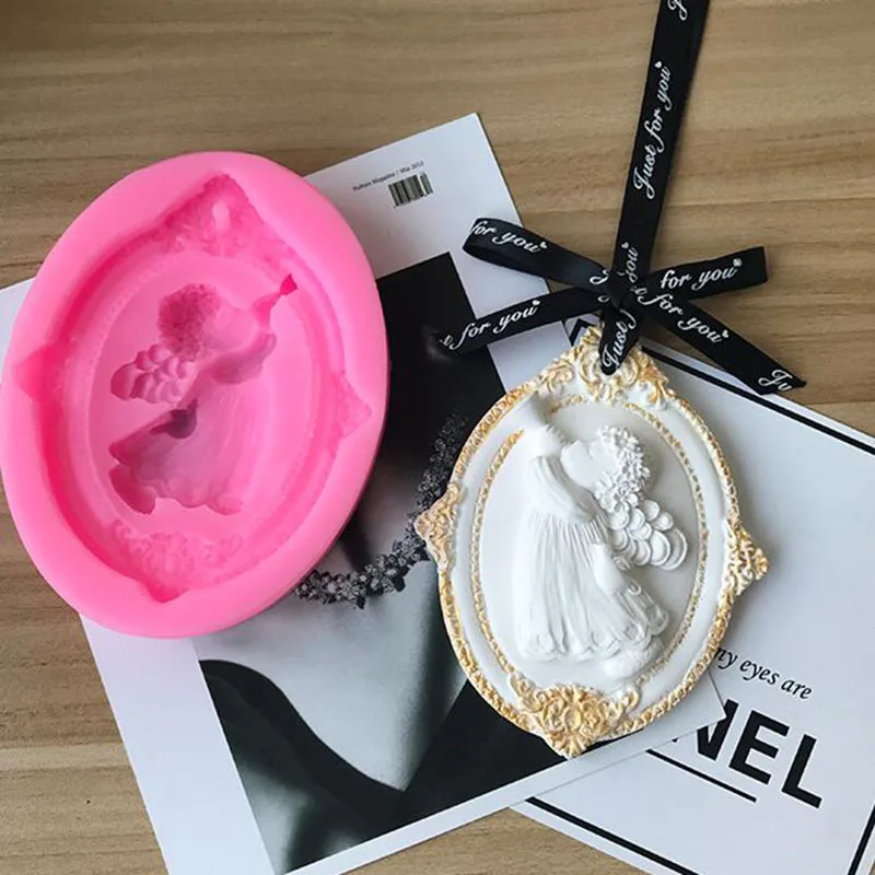 Силиконовая форма Ангел с рогом силиконовая большого размера для