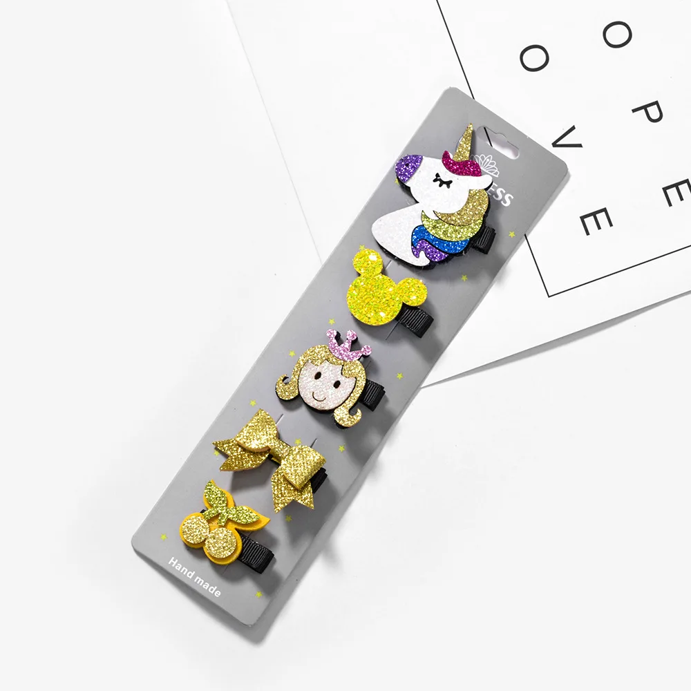 5 шт./компл. милый рисунок единорога Сова девушка шпилька прекрасный головной