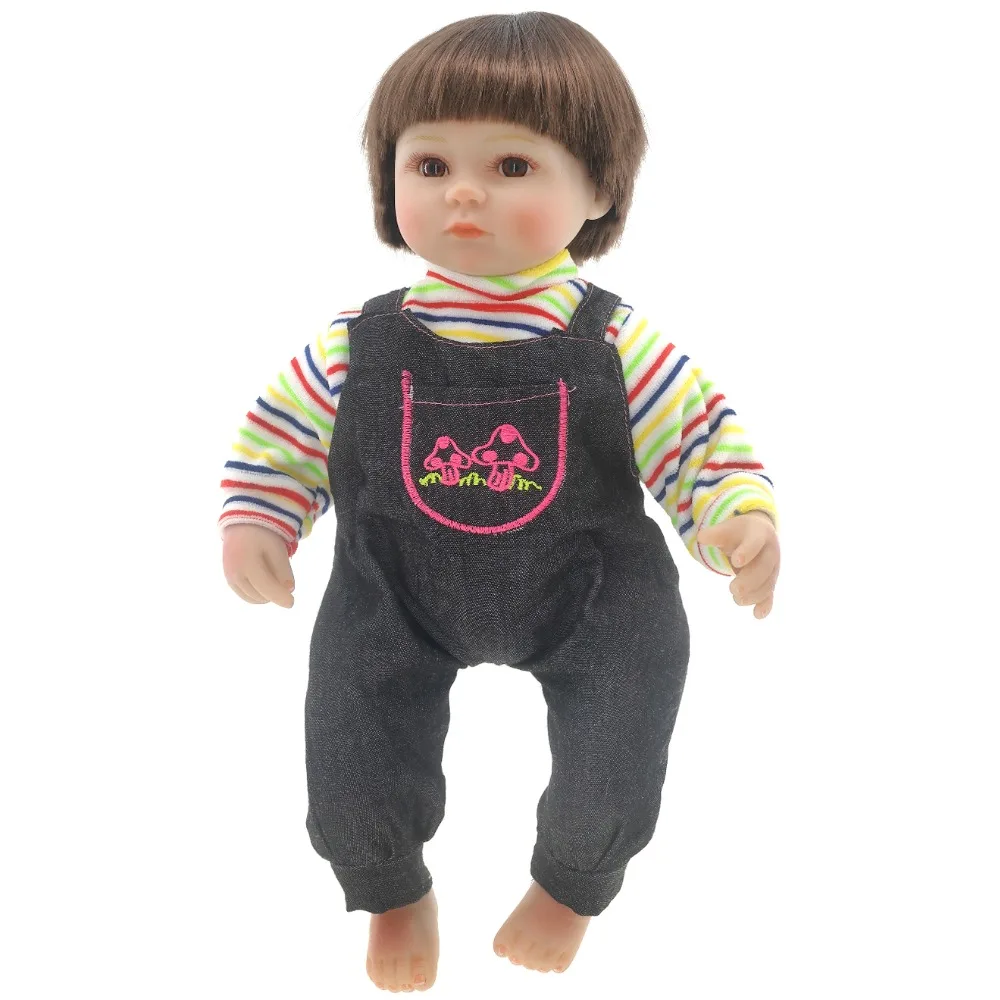 Baby jeans Jumpsuit 18 inch stripes change jacket 43 cm long sleeve baby doll clothes boys and girls toys | Игрушки и хобби