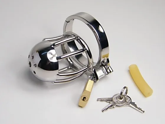 Короткий Мужской шлем-бандаж из нержавеющей стали петух клетка пениса кольцо