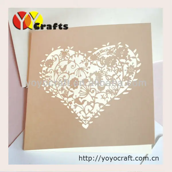 floral laser cut wedding invitations cards with inner paper and envelop,seals