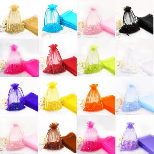 25Pcs /Lot Mesh Sheer Organzar Wedding Party Favor Gifts Candy Storage Bags Jewelry Pouches Drawstring Bag Container Organizer | Дом и сад