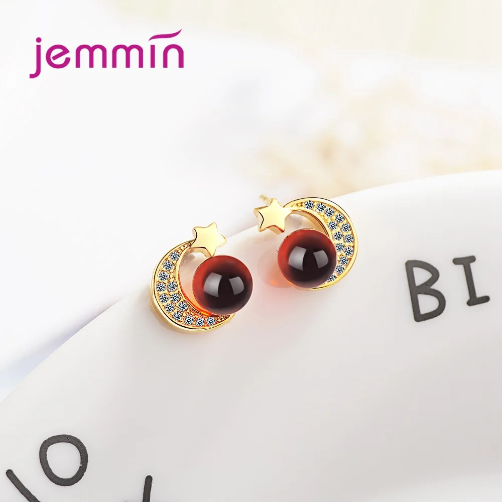 Бесплатная доставка новые серьги золотистого цвета Луна &amp Звезда