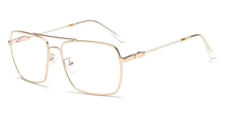 gold frame transpare Ретро квадратные очки женские металлические очки от близорукости очки оправа для очков мужская оправа nerd оптическая оправа с прозрачными линзами Eyewarer - Цвет оправы: gold frame transpare