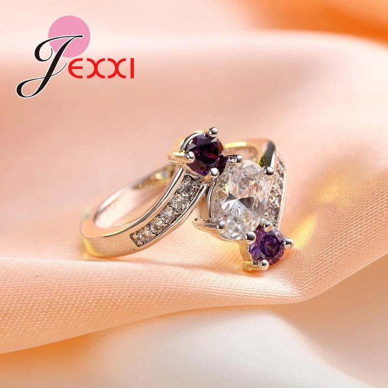 Элегантные романтические дизайнерские Свадебные обручальные кольца JEXXI для