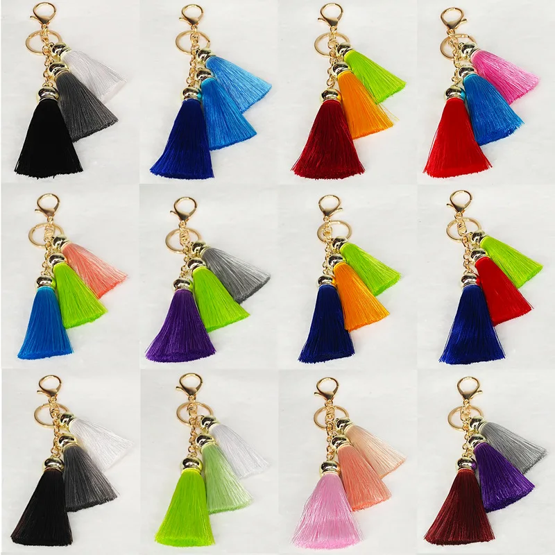 Простой шелковый брелок для ключей с кисточкой три цвета новый телефон Модный