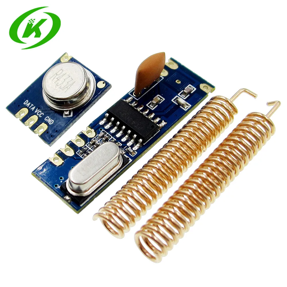 

5sets/lot 433MHz ASK Wireless Module kit (RF transmitter STX882+ RF receiver SRX882)+10pcs copper spring antennas