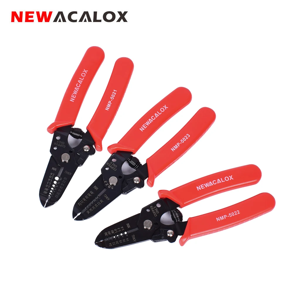 NEWACALOX мини точный резак Кабельный зажим для зачистки провода резак провода петля зачистки плоскогубцы AWG 10-30 терминал обжимной инструмент