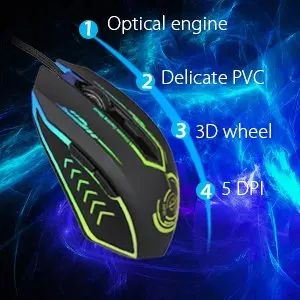 Ухуру игровой Мышь проводной 7 цветов Led Мышь 6 кнопок 1200/1600/2400/3200 Точек на дюйм уровня эргономичный компьютерный игровой Мышь для портативных ПК