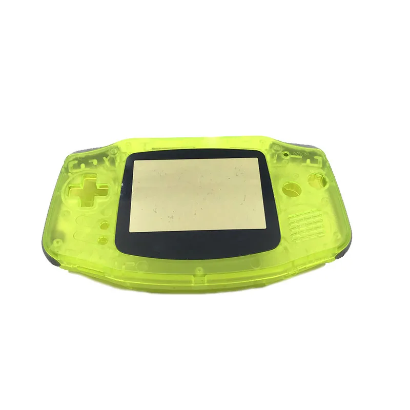 Clear Yellow Чехол для корпуса+ Защитная пленка для объектива+ наклейка для Gameboy Advance Игровая приставка GBA - Цвет: Clear Yellow