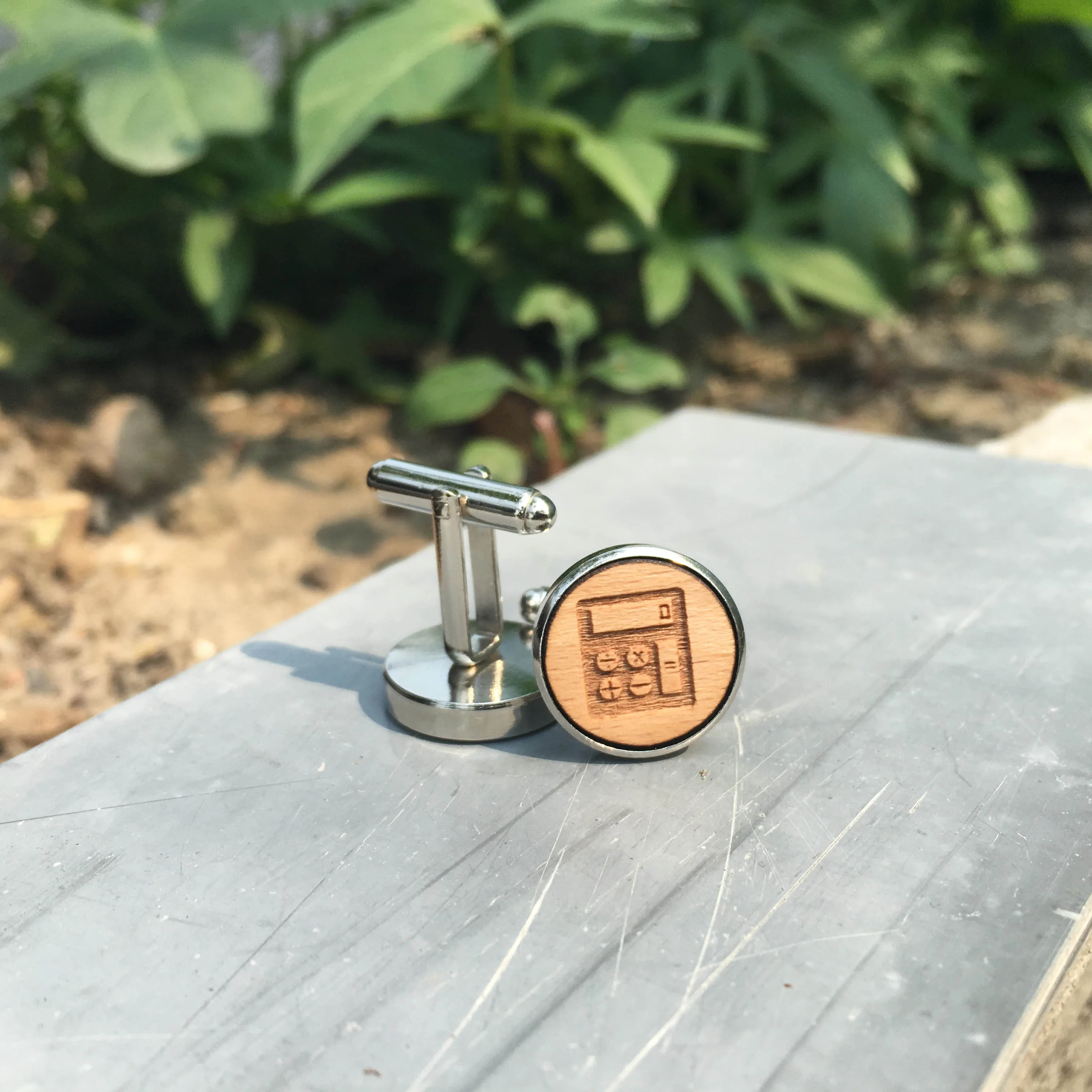 Калькулятор Wodden Запонки Уникальные цифры деревянный свадебный подарок Женихи