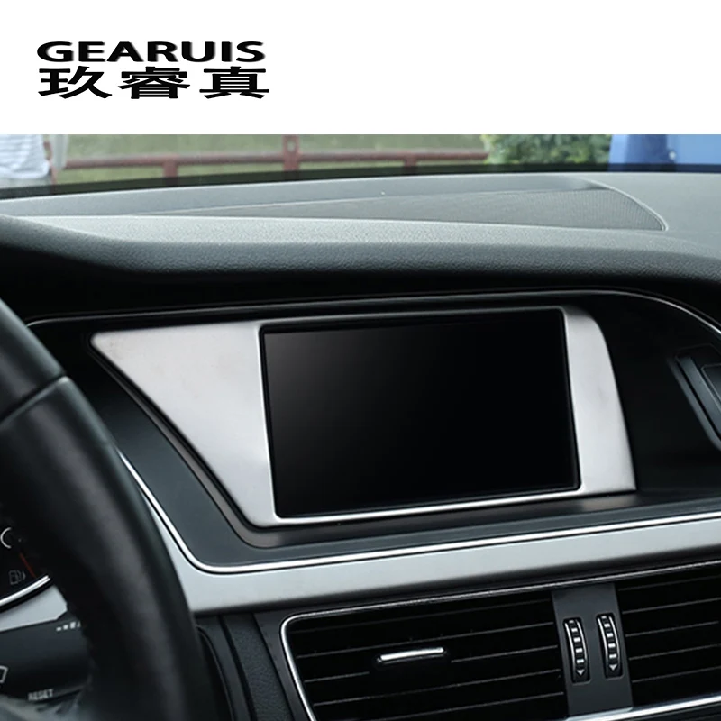 

Car Styling Center Control Navigation Screen Protection frame cover Sticker Trim Panel For Audi Q5 interior Auto Accessories LHD