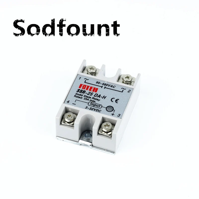Твердотельные реле SSR-25DA-H 25A SSR 25DA H DC В AC реле твердотельного сопротивления - Габаритные размеры: SSR-25DA