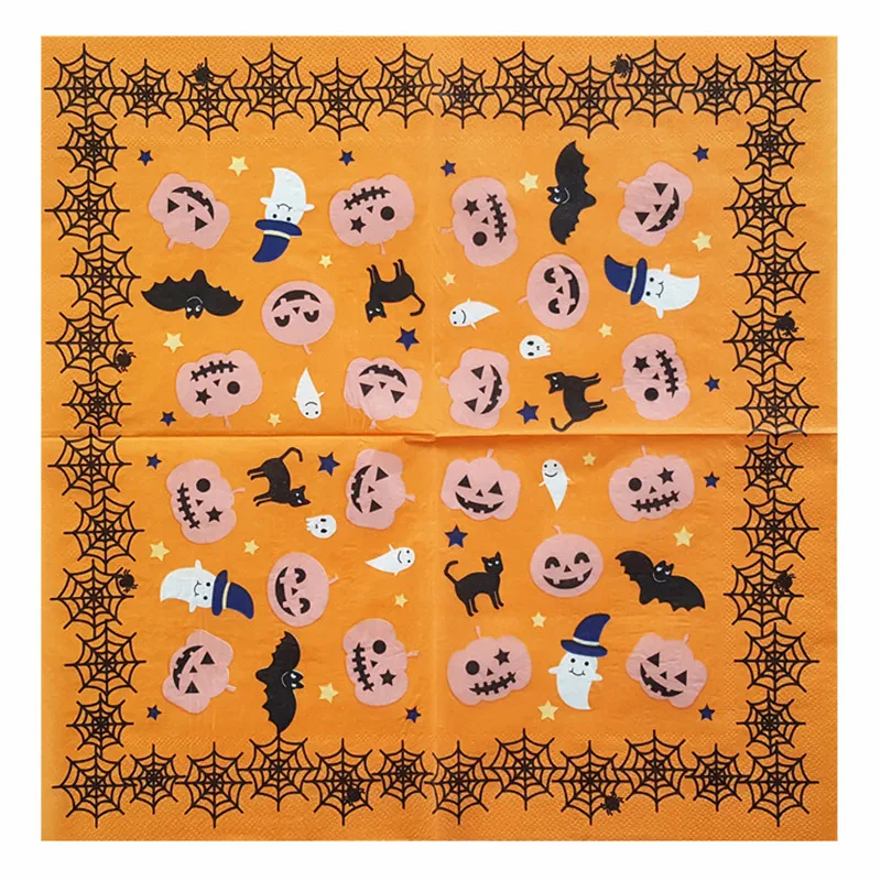 Салфетка из бумаги милая мультяшная Хэллоуин скелет тыква призраки летучие мыши