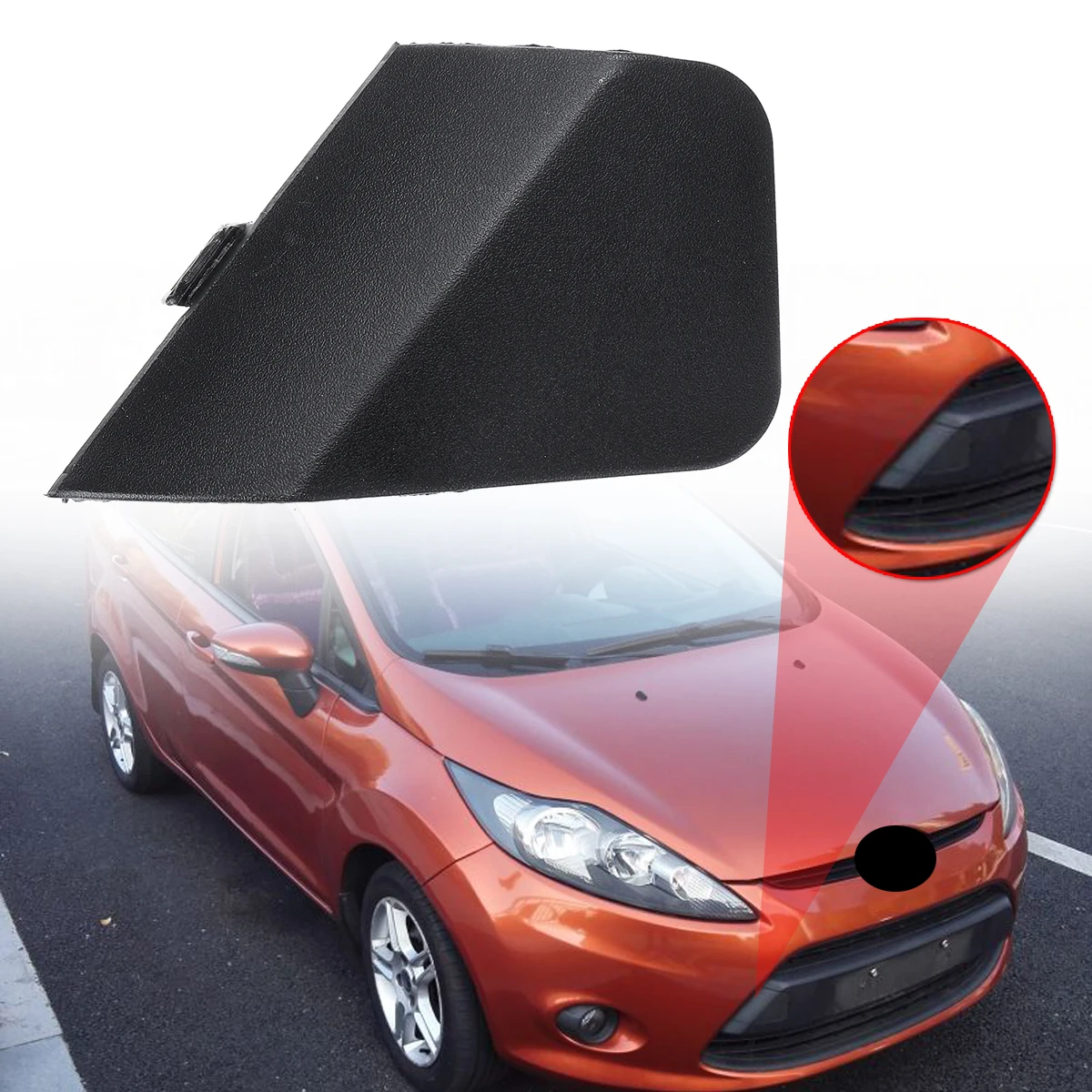1x авто передний бампер буксир Буксировка крючок крышку Кепки для Ford Fiesta MK7 2008- Пластик 8A6117A989AB черный Пластик