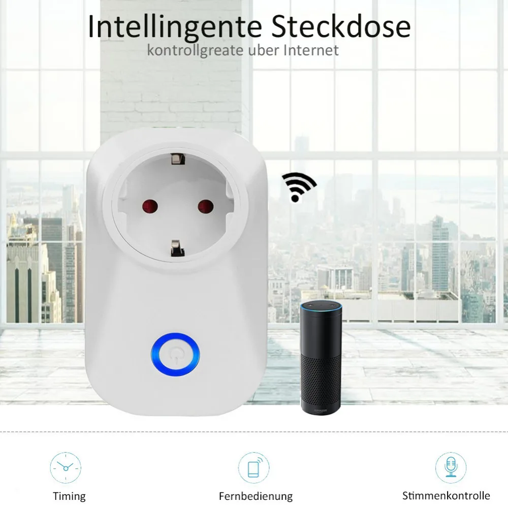 2020 New WIFI Smart Plug Switch Socket EU Audio Control Timing Wireless Outlet Voice Intelligent | Электроника