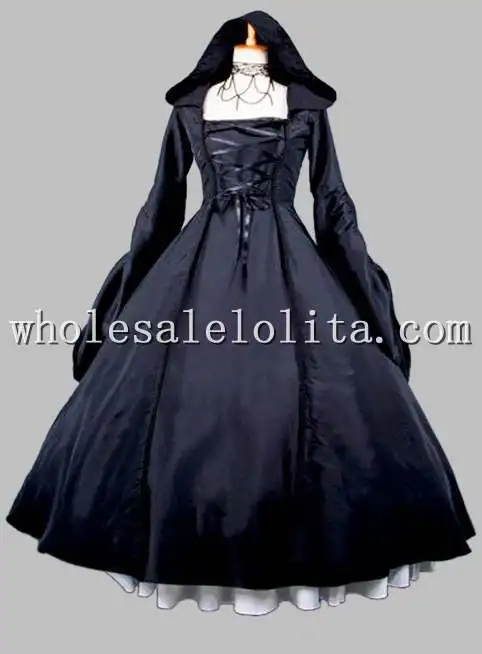 Готический черный костюм ведьмы на Хэллоуин для косплея платье из двух частей |