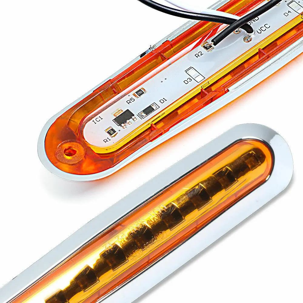 Fuleem 4 шт. 9LED Хромированные Кольца LED Янтарный боковой маркер грузовик прицеп
