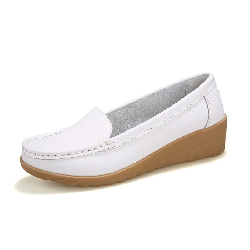 A Genuine leather fashion women flat shoes female casual loafers slip on size 35-40 | Обувь
