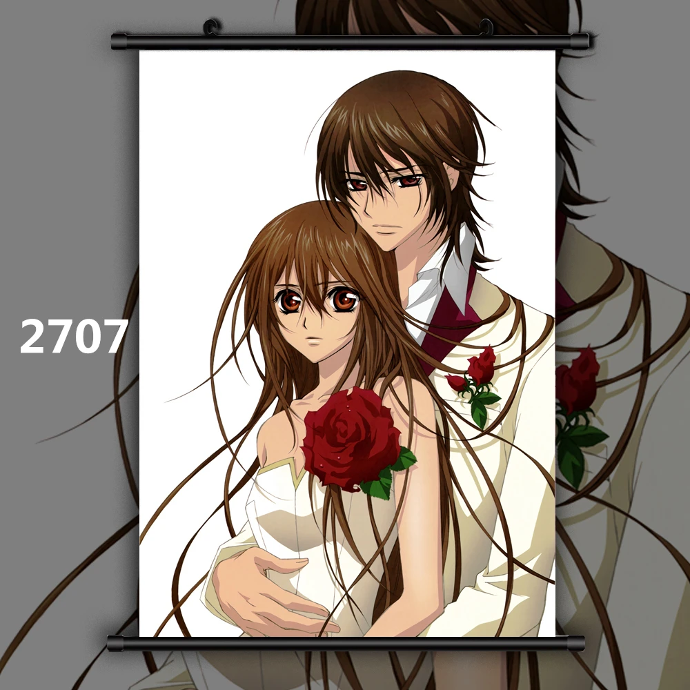 2707 Рыцарь вампира Kuran Kaname Yuki Kiryu Zero Аниме Манга настенный плакат свиток B - Цвет: 2707