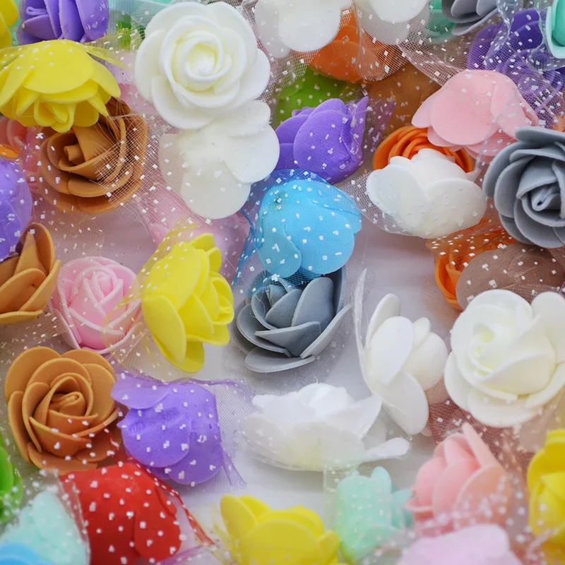 50 шт. 3,5 см мини ПЭ пены розы искусственные головки цветов для DIY венки Аксессуары свадебные украшения вечерние ручной работы