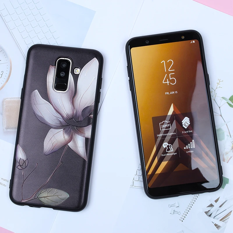 Case For Samsung Galaxy J4 J6 J8 2018 A8 A6 Plus A5 2017 S8 S7 Edge S9 Note 9 J2 J3 J5 J7 A3 A7 2016 Flower Cases |