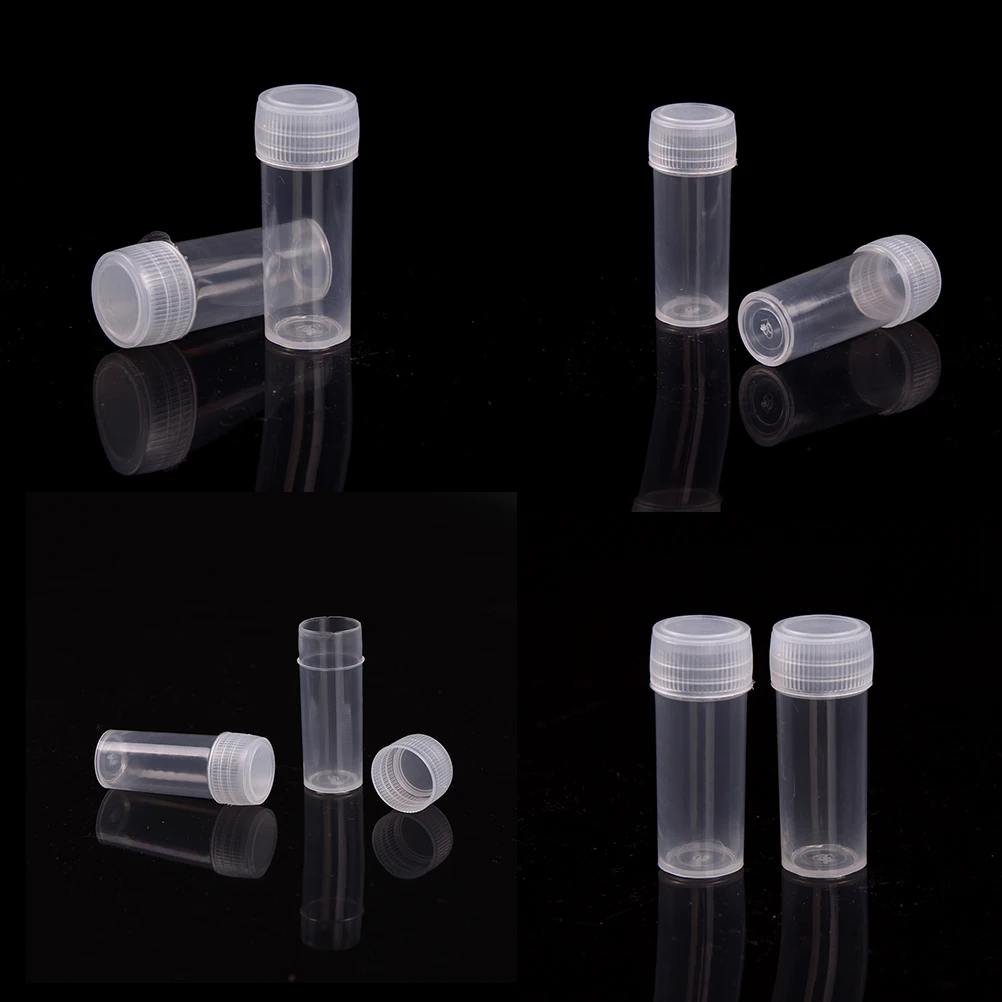 10 шт./упак. 5 мл пластиковые пробирки флаконы контейнер для образцов порошковые
