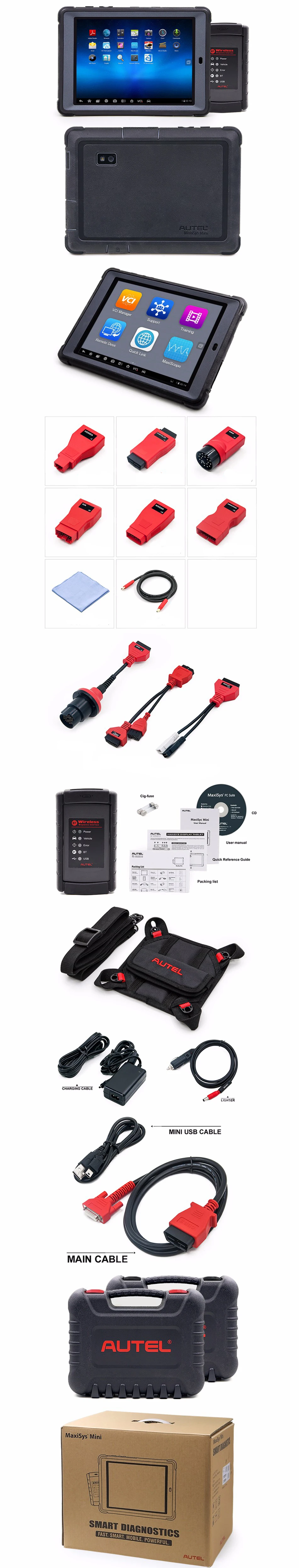 Топ продаж autel MaxiSys Мини MS905 диагностическая система анализа с 7," экраном светодиодный сенсорный дисплей