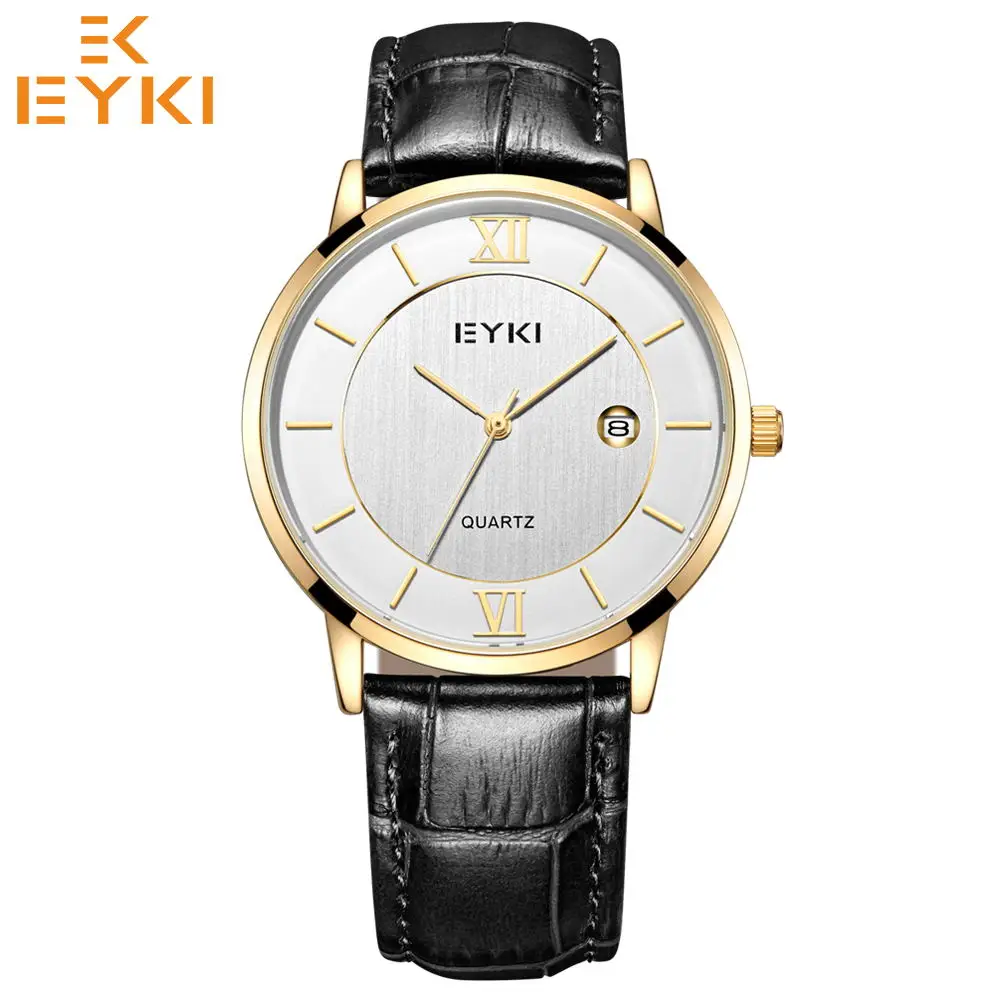 EYKI Fashion Top Brand Mens Women Watches Couple Clock Waterproof Quartz Movement Leather Watch Relogios Masculino Montre Femme | Наручные