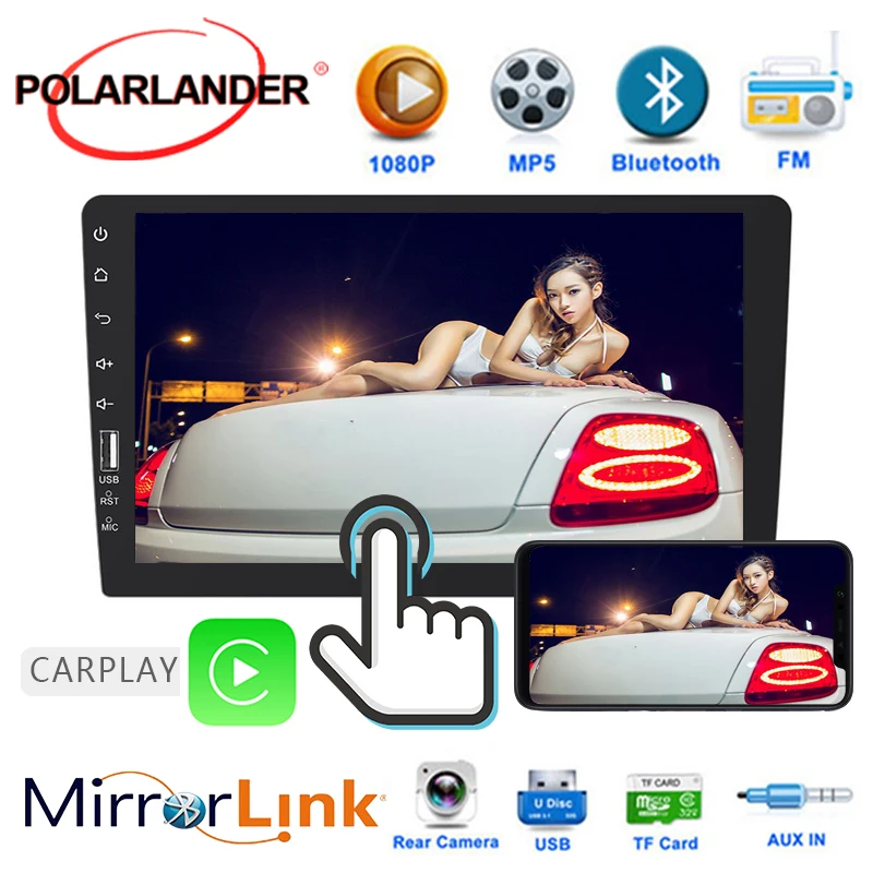 Автомагнитола для carplay с поддержкой IOS Android FM bluetooth сенсорным экраном TF картой