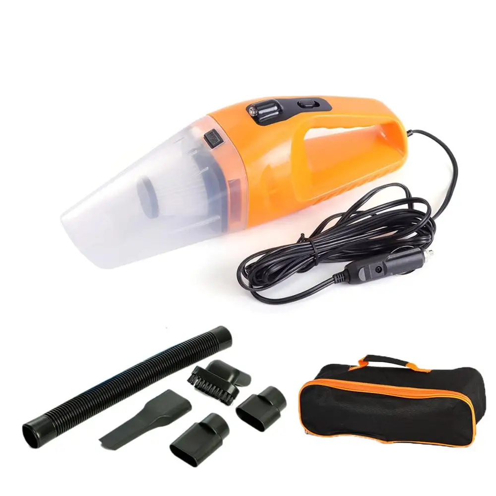 orange and bag Русский сток 12V 120W Портативный ручной вакуумный пакет для хранения черный автомобильный пылесос DC очиститель Мокрый Сухой двойной Применение машинный вакуумный высокий мощный - Цвет: orange and bag