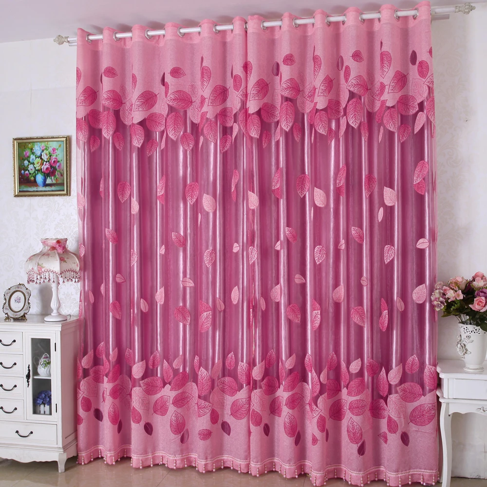 Роскошные современные дизайнерские занавески в виде листьев прозрачные