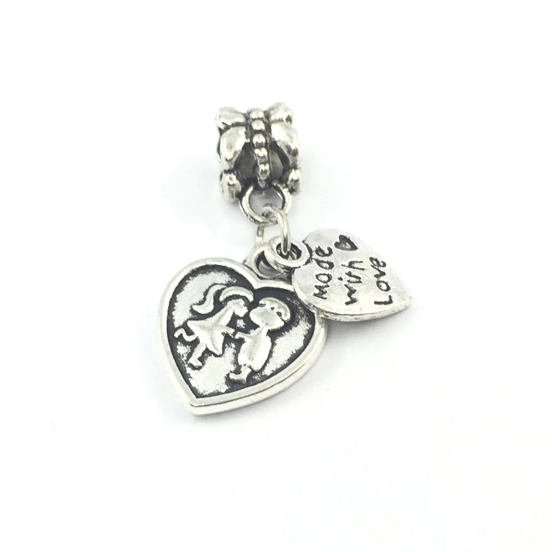 Детский поцелуй с любовным сердцем подвеска европейскими бусинами подходит для