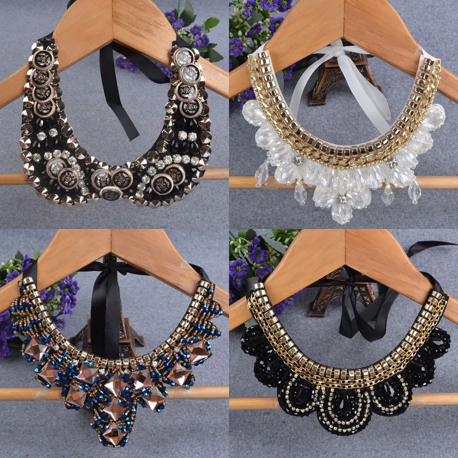 1pcs beauty pearl Collar Necklace Fashion retro skirt ornaments summer r neck chain sweater women diy acessories | Дом и сад