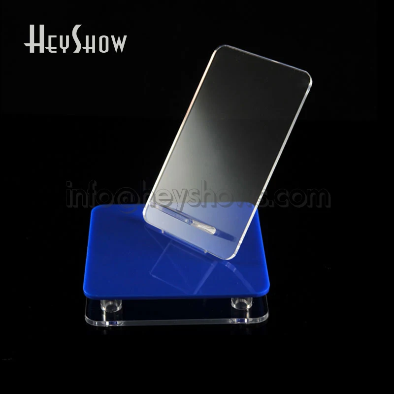 Blue 10 шт цветной стенд для мобильного телефона акриловый держатель для apple samsumg кронштейн для всех видов телефонов в розничном магазине - Цвет: Blue