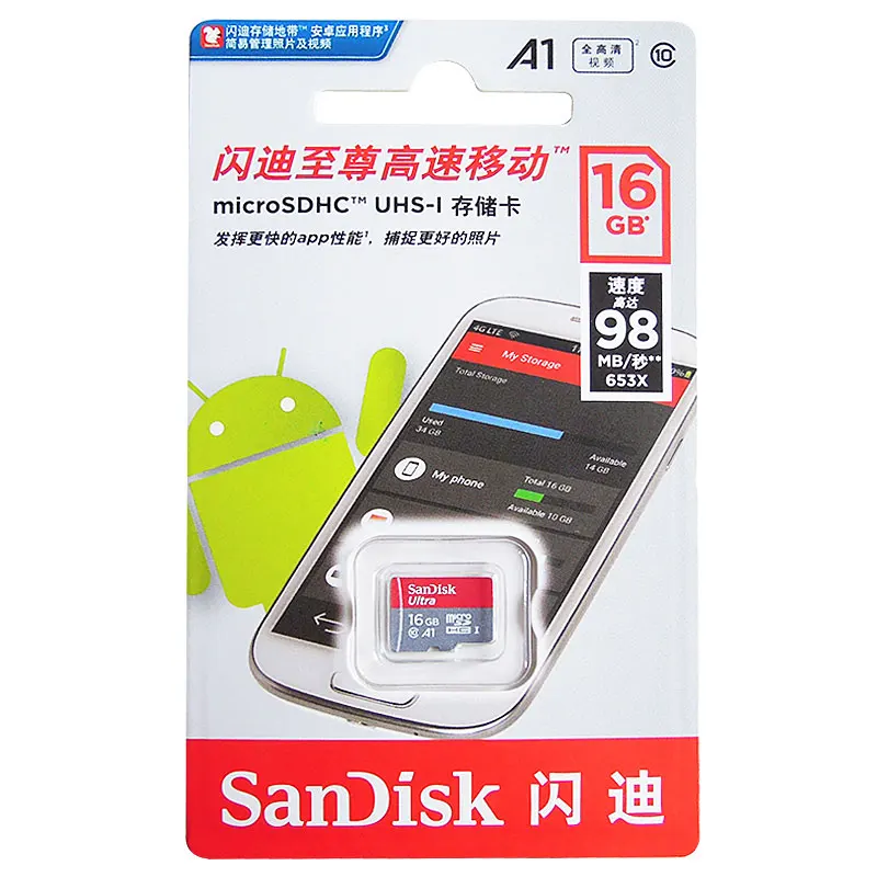 SanDisk Ultra Micro SD карта 128 Гб 64 ГБ 32 ГБ 16 ГБ Карта памяти SDHC/SDXC класс 10 UHS 98 МБ/s-100MB/s TF карты для смартфонов/стол