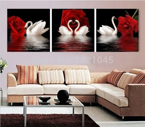 embroidery swan triptych AD183 p8 | Дом и сад