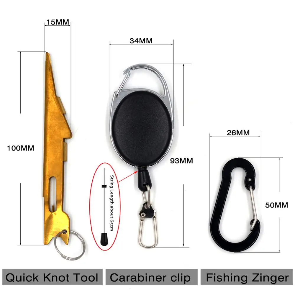 MNFT Fly Fishing Quick Nail Knot Tying Tool & Hook Eye Cleaner 2 In 1 Angler Accessories with Retractor Zinger|Рыболовные снасти| |