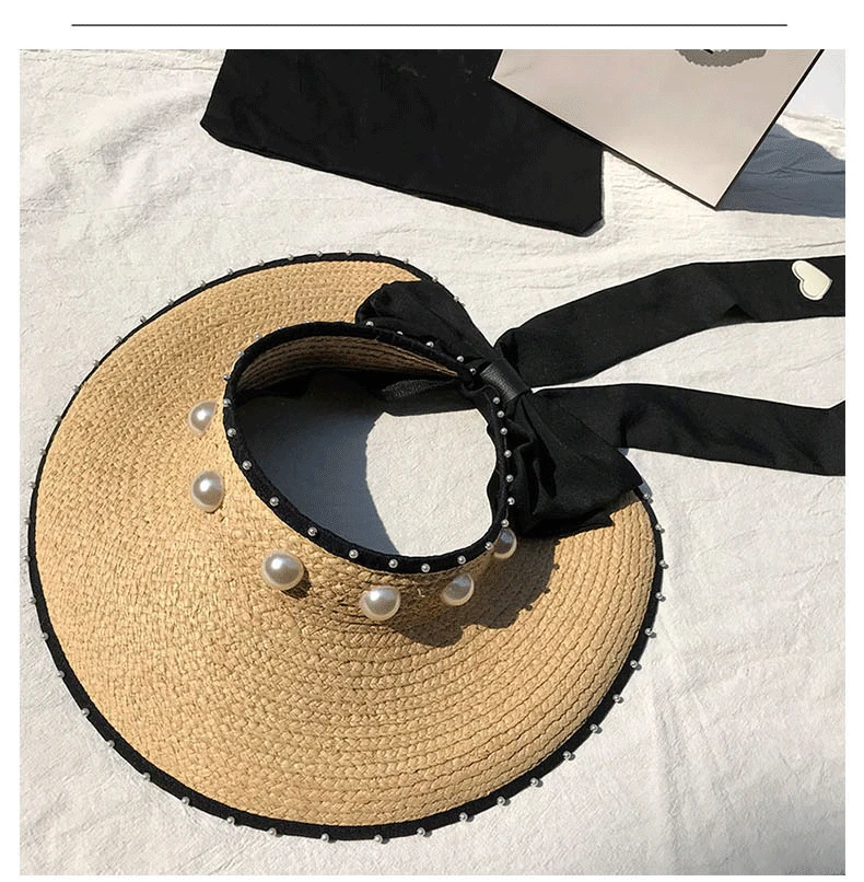 2019 летняя роскошная фирменная Новинка солнцезащитный крем жемчуг большая шляпа